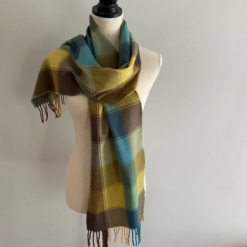 *SOLD* Yellow and Brown Cashmere Scarf